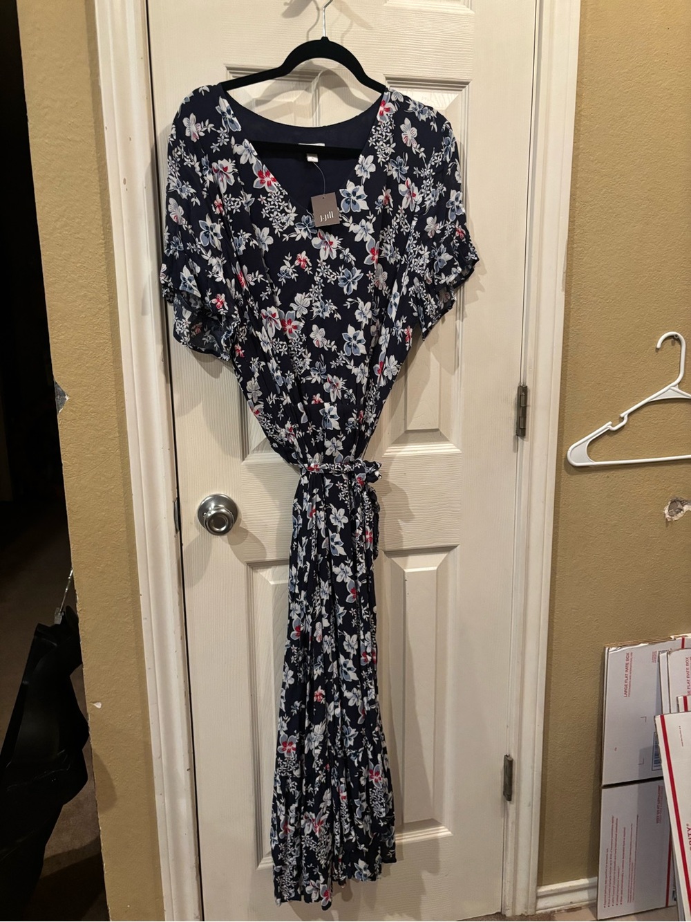 NwT J Jill Women’s Navy Floral Wrap Dress size XL